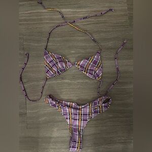 plaid princess Polly bathing suit set